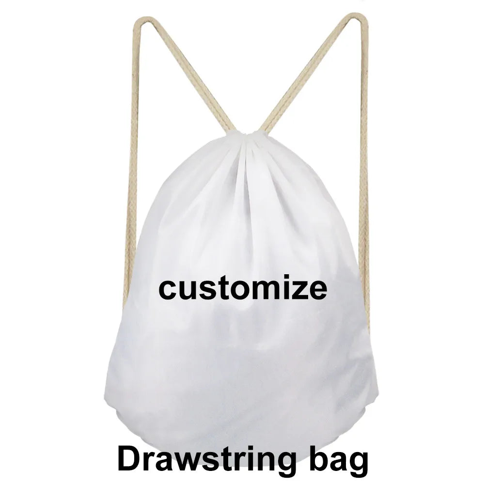 Flower Print Drawstring Backpack Casual Daypack Mochila