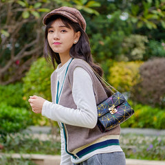 Geometric Small Square Shoulder Crossbody Bag Chain Flap Mobile Phone Purse