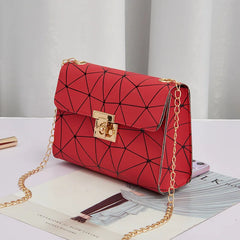 Geometric Small Square Shoulder Crossbody Bag Chain Flap Mobile Phone Purse