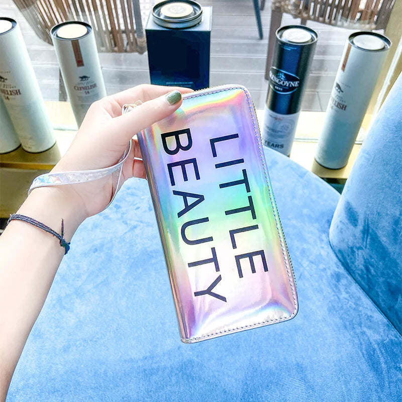 Colorful Laser Letters Wallets for Women PU Standard Wallet