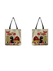 Colorful Mushroom Women Handbag Eco Reusable Foldable Bag