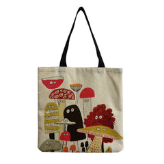 Colorful Mushroom Women Handbag Eco Reusable Foldable Bag