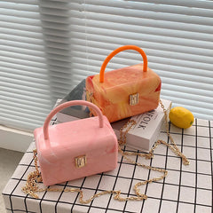 Colorful Pattern Small Women Square Bags Candy Portable Shoulder Messenger Bag