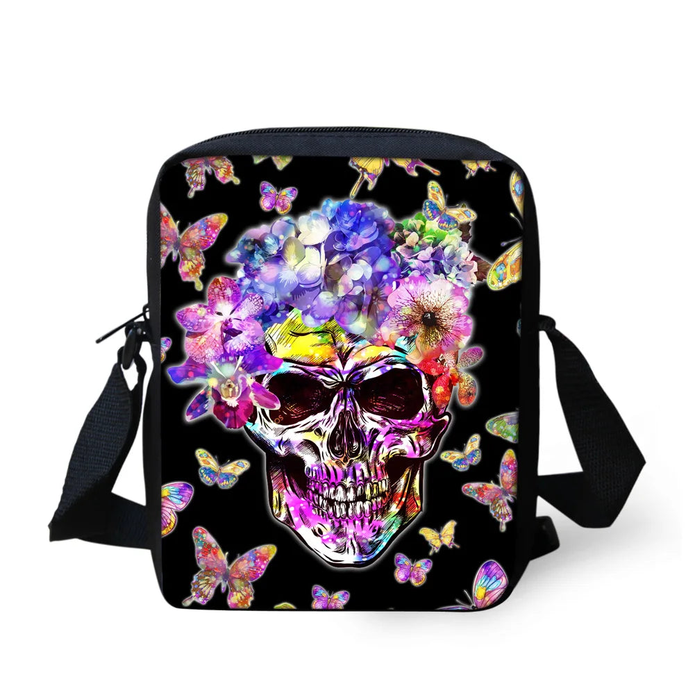 Colorful Skeleton Style Pattern Teenager Kids Messenger Bag