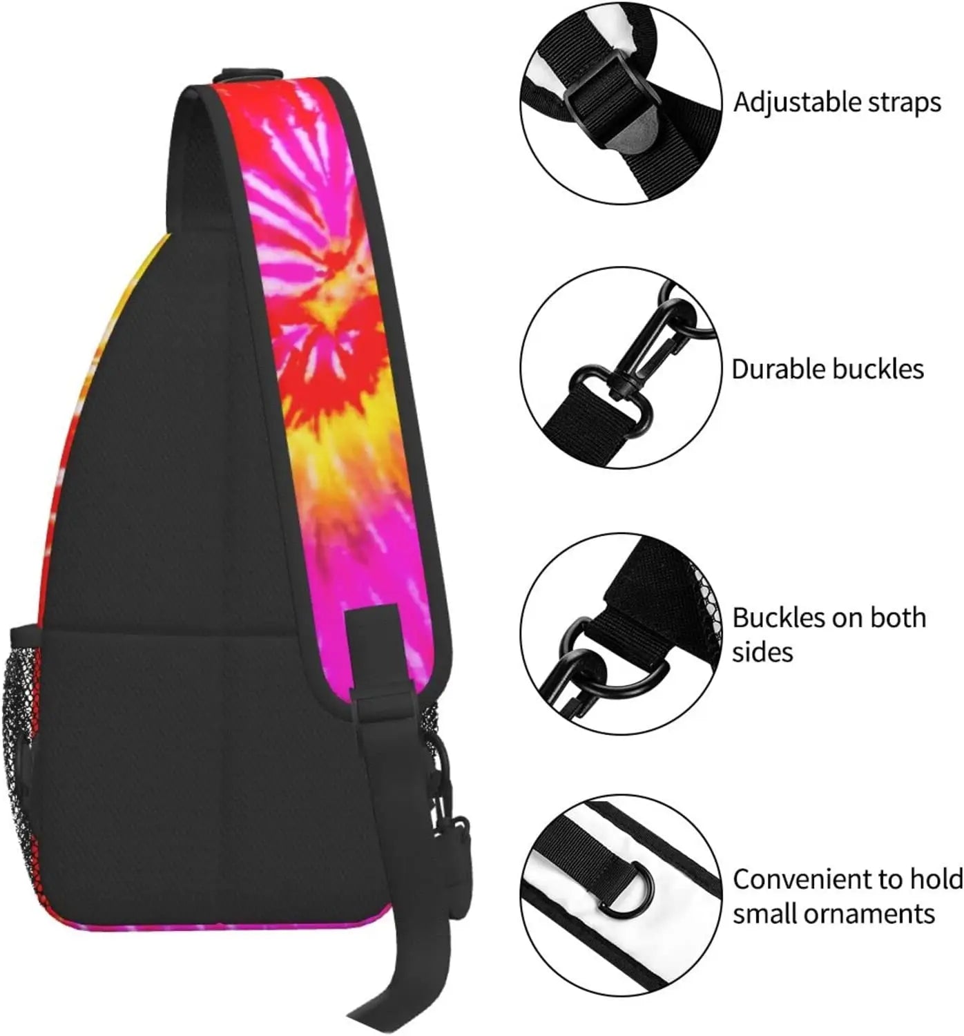 Tie Dye Pattern Sling Bag for Travel Hiking