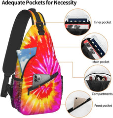 Tie Dye Pattern Sling Bag for Travel Hiking