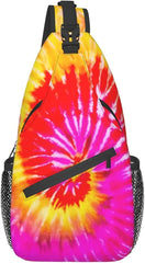 Tie Dye Pattern Sling Bag for Travel Hiking
