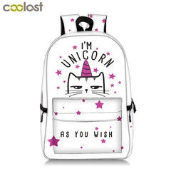 Colorful Unicorn Students Backpack Cartoon Panda Children School Bags Backpack