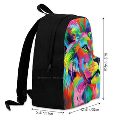 Colourful Lion Backpack Laptop Travel Bag