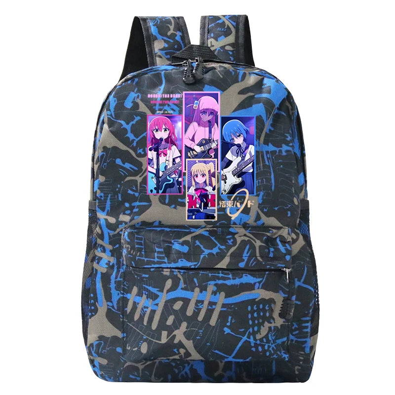 Bocchi The Rock Backpack Student Schoolbag Shoulder Bag Travel Harajuku