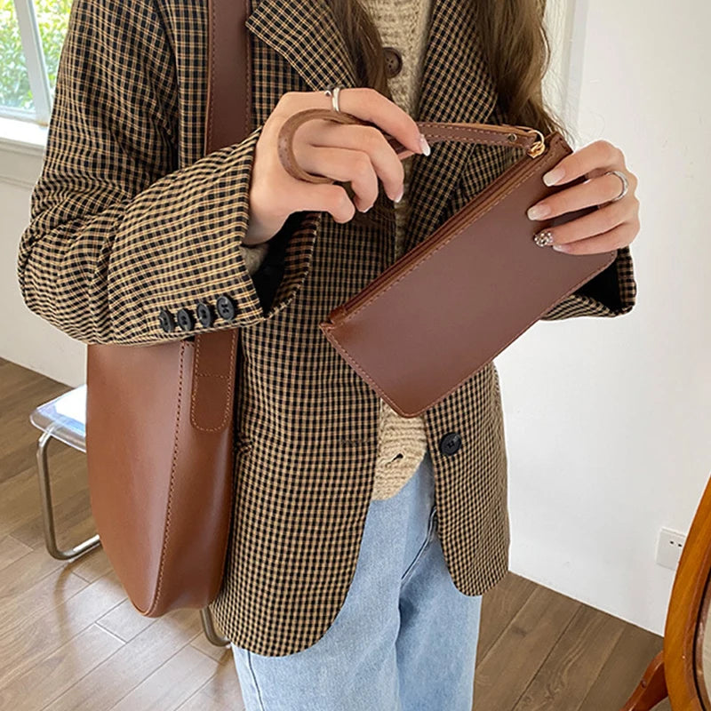 Soft Leather Crossbody Bag Vintage Tote Purse