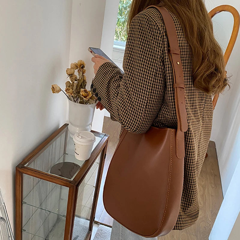 Soft Leather Crossbody Bag Vintage Tote Purse