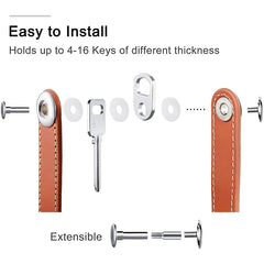 Compact Leather Key Holder for Men and Women