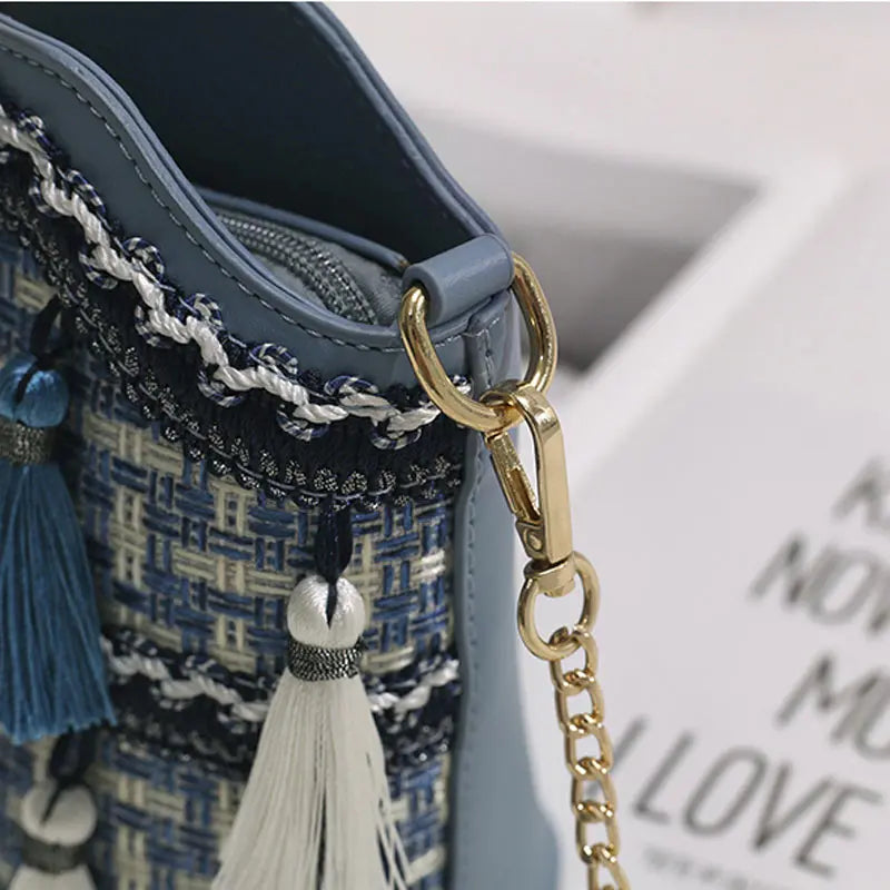 Women's Tassel Shoulder Bag Large Capacity Messenger Bag
