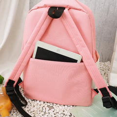 Canvas Backpack Set for Teen Girls Students 4pcs