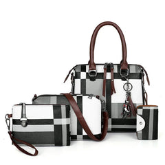 Plaid Tassel Women Bag Handbags Set Composite Bag
