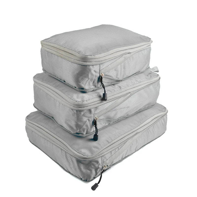 3pc Compression Packing Cube Travel Organizer Set