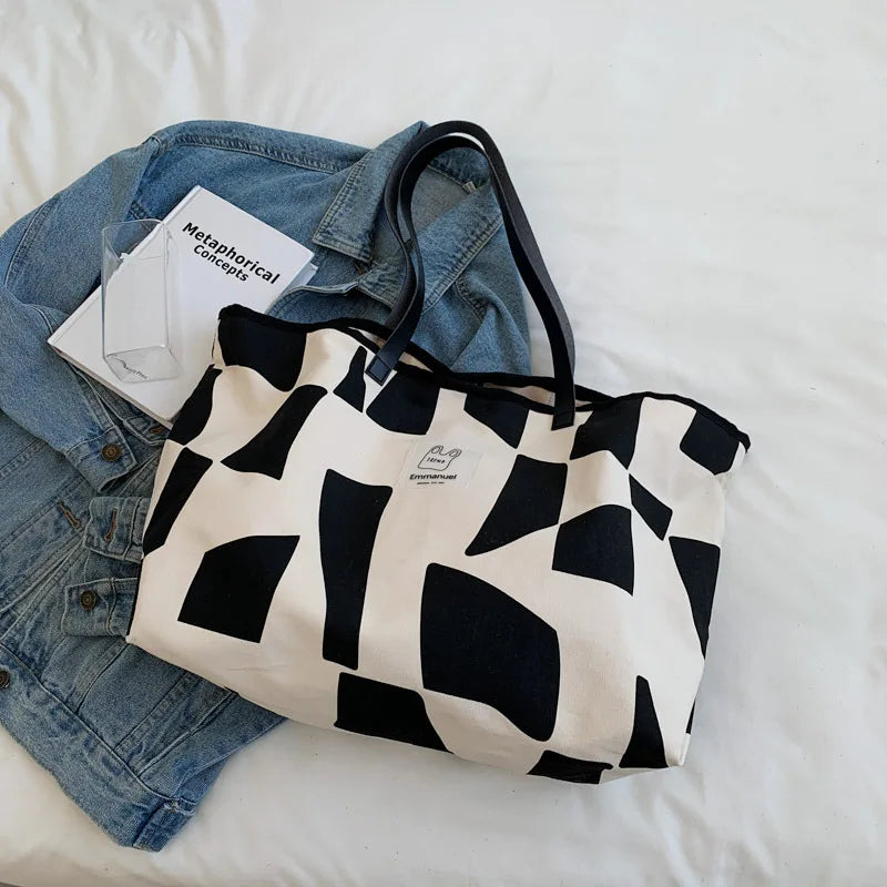 Canvas Tote Bags Large-Capacity Shopper Shoulder Bags