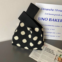 Women's Knitting Shoulder Bag Stripe Handbag Vintage Clutch Tote