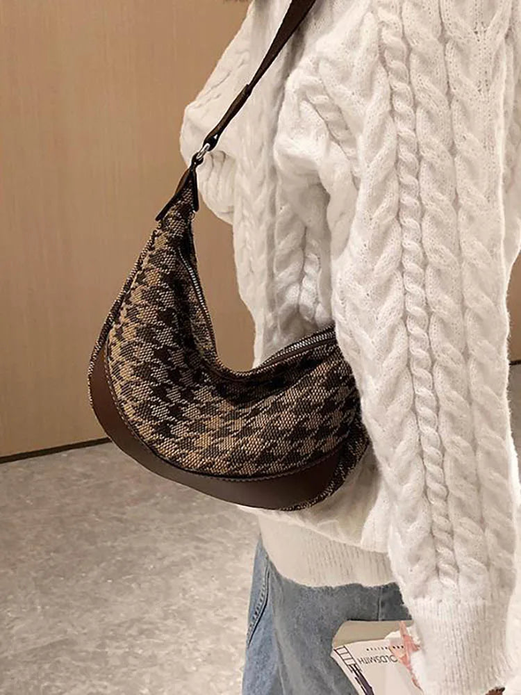 Canvas Crossbody Bag for Women Underarm Handbag