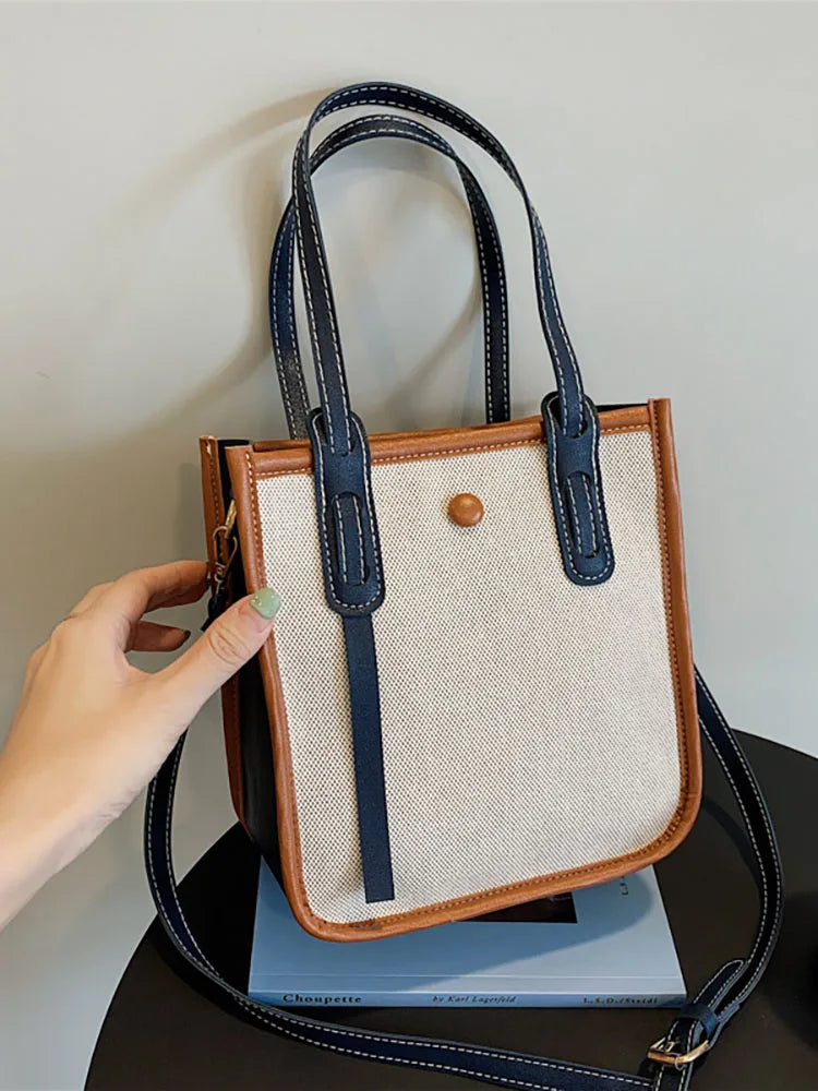 Canvas Shoulder Crossbody Bag Top Handle Tote Handbag