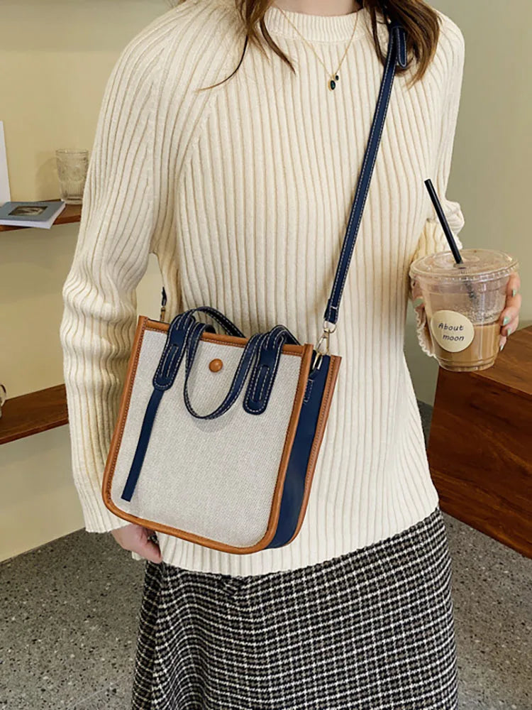 Canvas Shoulder Crossbody Bag Top Handle Tote Handbag