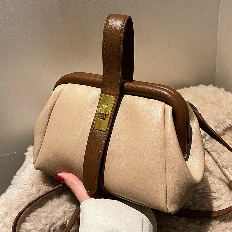 Spring PU Leather Women's Small Tote Handbag Shoulder Messenger Bag Purses