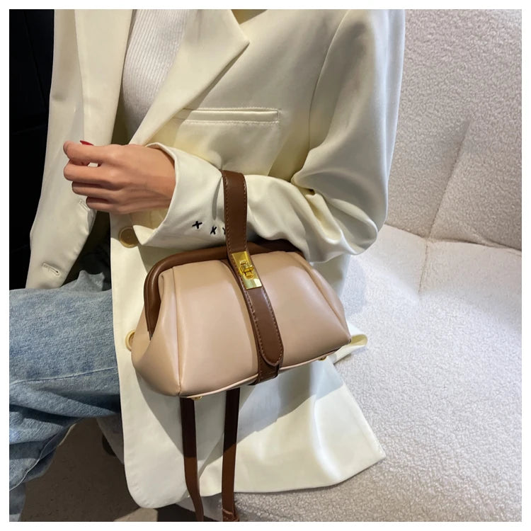 Spring PU Leather Women's Small Tote Handbag Shoulder Messenger Bag Purses
