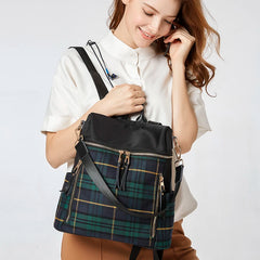 Plaid Light Women's Backpack Travel Bag
