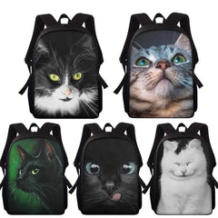 Animal Cat Printed Children's School Backpack Combo Primary Girl School Bag