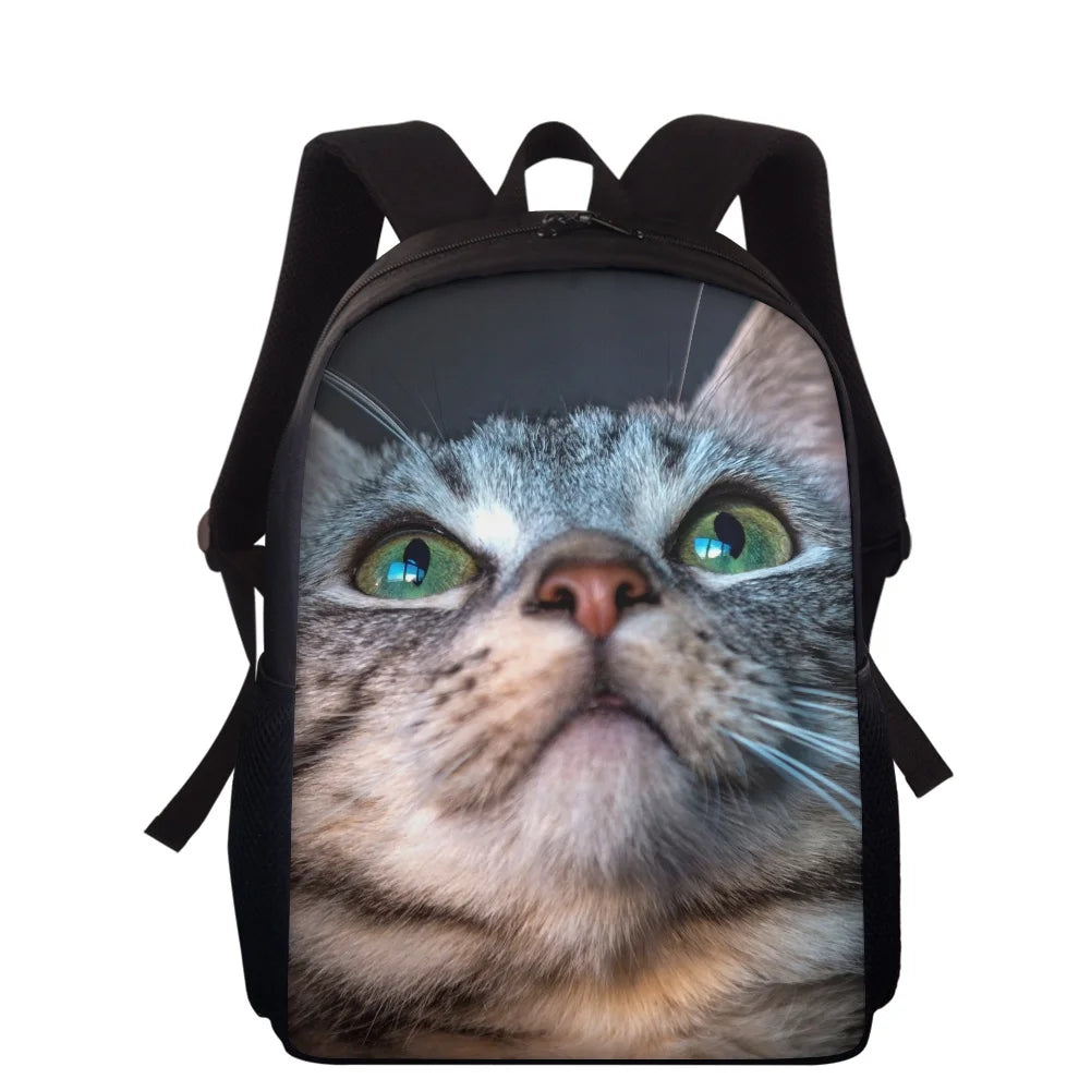 Animal Cat Printed Children's School Backpack Combo Primary Girl School Bag