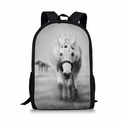3D Horse Pattern School Backpack for Children