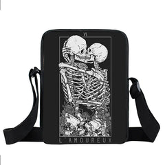 Death Skull Angel Messenger Bag Crossbody Schoolbag Small Shoulder Bag