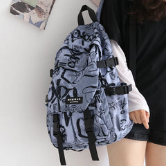 Geometric Waterproof Backpack for Teenagers