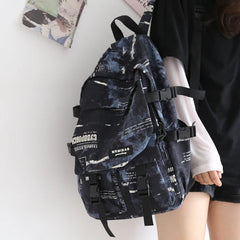 Geometric Waterproof Backpack for Teenagers