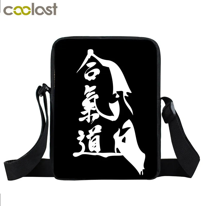 Judo Taekwondo Karate Aikido Messenger Bag Women Handbag Canvas Crossbody Bags