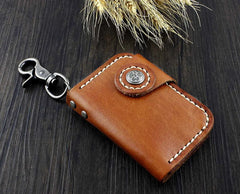 Mens Biker Rocker Leather Key Holder Case