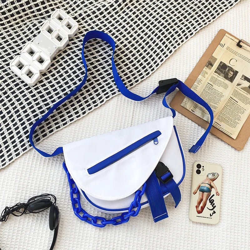 Acrylic Chain Crossbody Bag Patchwork Handbags Messenger