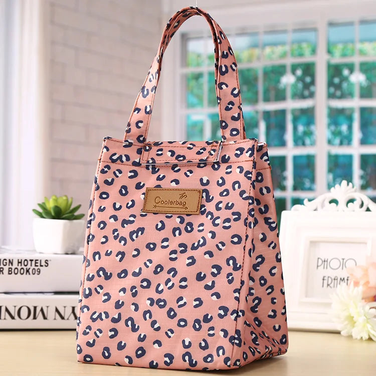 Cooler Lunch Bag Cat Multicolor Women Waterproof Hand Pack