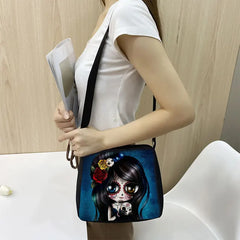Gothic Girl Handbag Halloween Skull Pattern Underarm Bag Gift