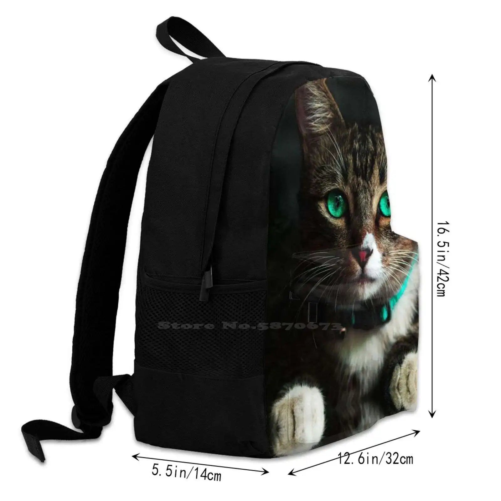 Cat 3D Print Backpack Casual Bag Cat Cat And Eyes Nose Face Cat