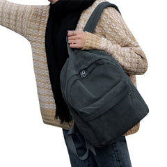 Corduroy Backpack Women Bookbags Striped Shoulder Bag