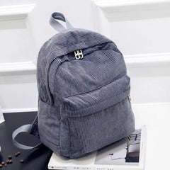 Corduroy Women's School Backpack Teenger Girl Bagpack Pack