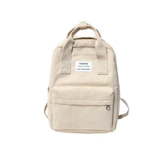 Women's Corduroy Backpack Winter Casual Solid School Bag