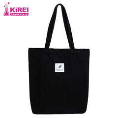 Corduroy Women's Shopper Handbag Canvas Storage Bag