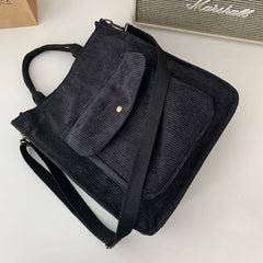 Corduroy Shoulder Bag Women's Canvas Tote Handbag