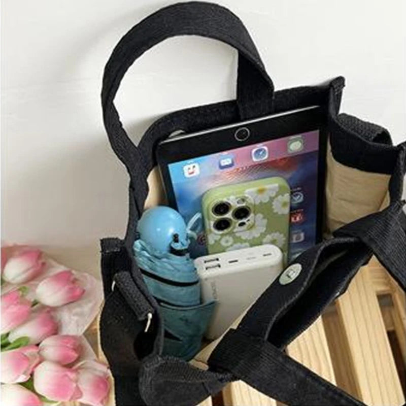 Corduroy Casual Women's Tote Shoulder Bag Retro Art Crossbody Bags