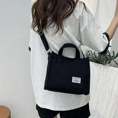 Corduroy Women's Tote Shoulder Bag Retro Canvas Crossbody