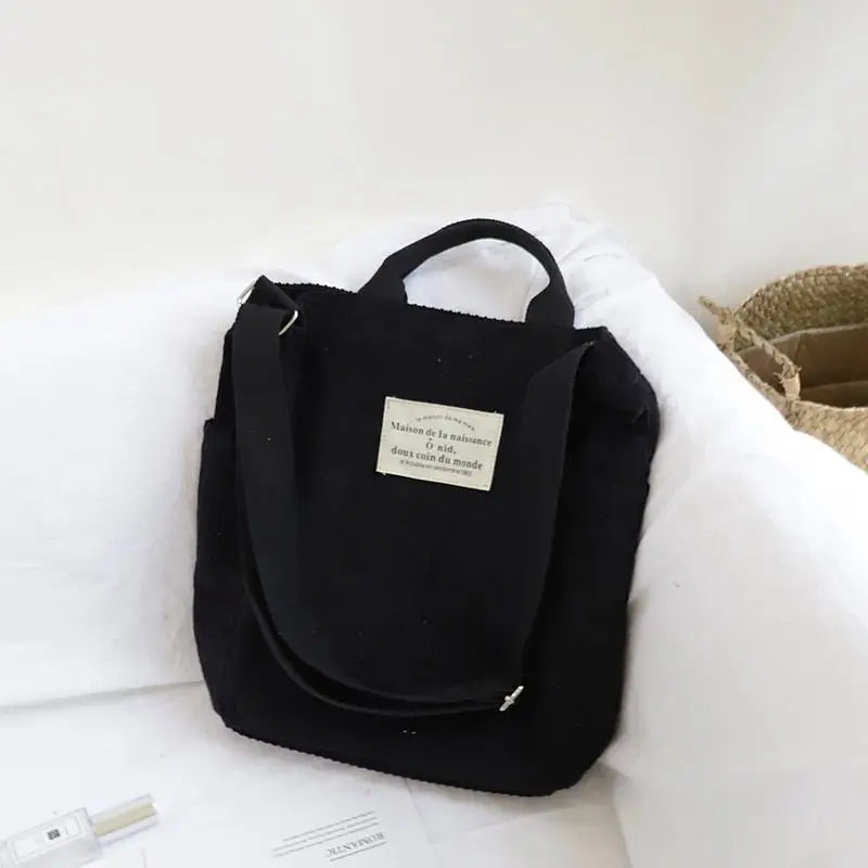 Corduroy Cloth Handbags Large Capacity Shoulder Tote Bag
