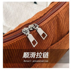 Corduroy Crossbody Bag for Women Large Capacity Shoulder Bag